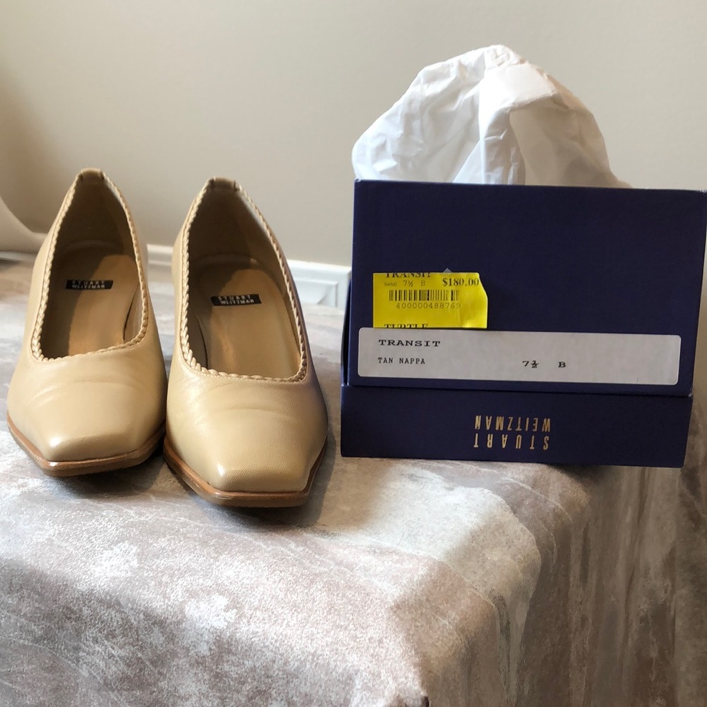 Stuart Weitzman caramel colored pumps
